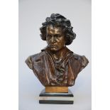 H. Müller: bronze sculpture 'Beethoven' (h44cm)