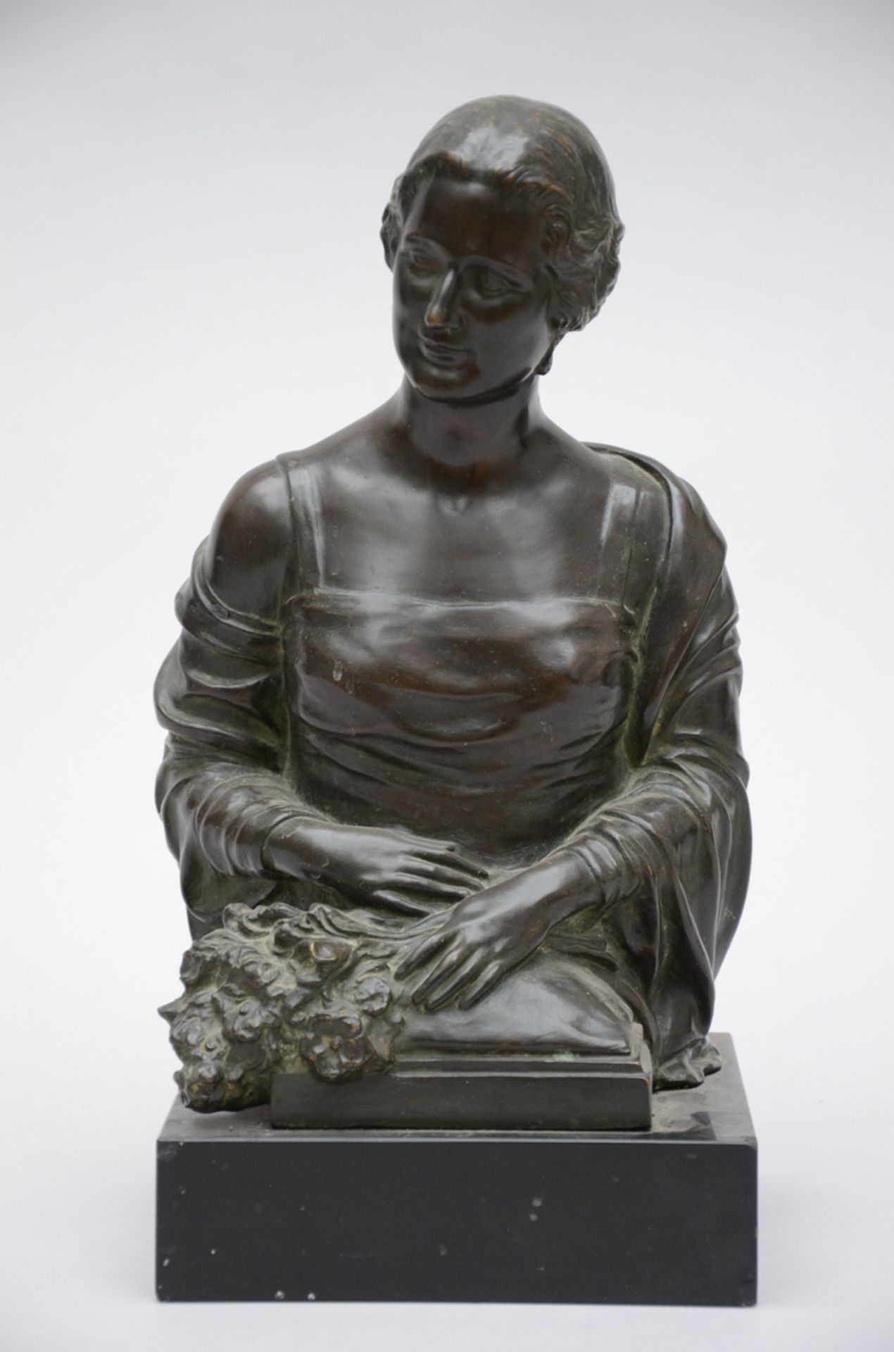 Achille Bentos: bronze bust 'Queen Astrid' (H33cm)