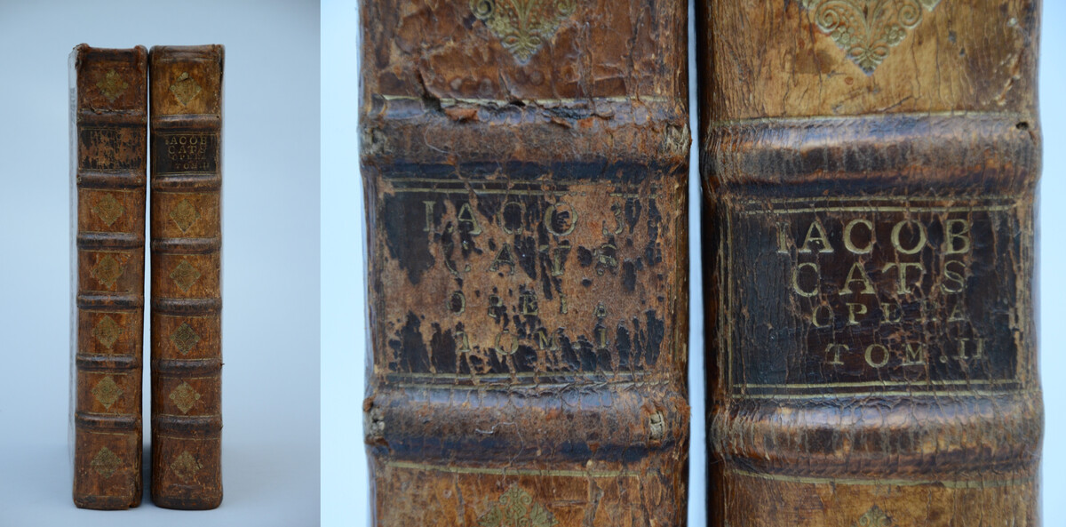 Book consisting of 2 tomes 'Jacob Cats', Amsterdam 17th Century (38x25cm) - Image 2 of 4