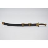 Chinese sword with black scabbard, Qing dynasty (L 87.5cm)