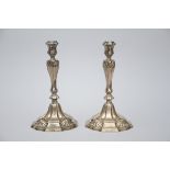 A pair of silver candlesticks, Ghent 18th century (h25cm)(*)