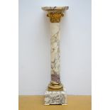 Pied de stal in white marble with bronze decoration (h118cm)