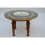 Round marble table 'Village feast' (H60 dia91cm) (*)