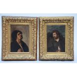 Anonymous: paintings (o/p) 'a pair of men's portraits' (23.5x16 cm) (*)