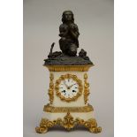 Louis-Philippe clock in bronze and marble 'the prayer' (h50x27x16cm)