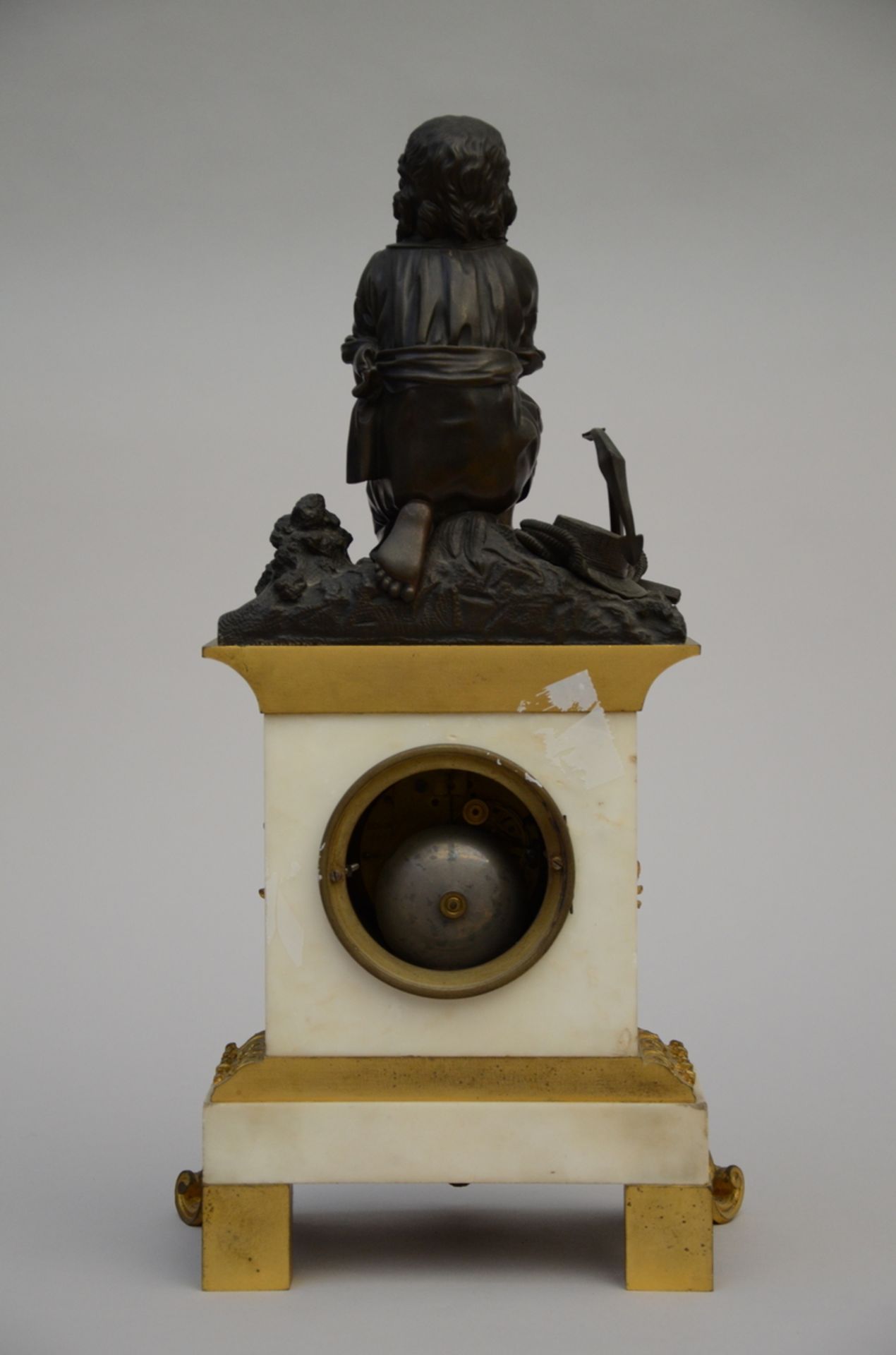 Louis-Philippe clock in bronze and marble 'the prayer' (h50x27x16cm) - Bild 2 aus 3