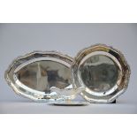 Three-piece silver set: oval and round dish with sauce bowl (925/1000)
