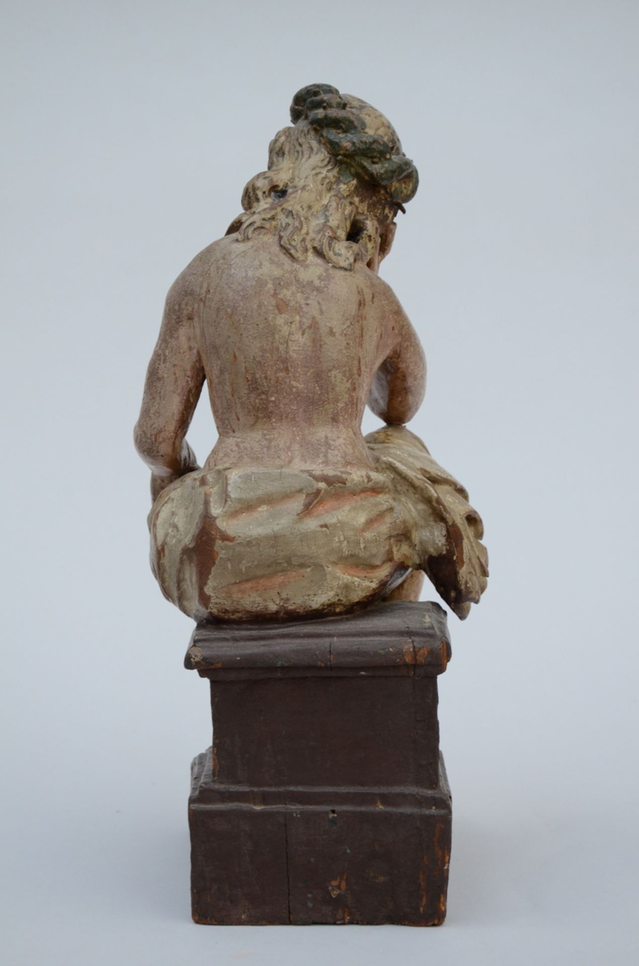 A statue in sculpted wood 'Christ on the cold stone' (h36cm) - Image 3 of 4