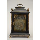 Georges Somersall: 18th century table clock with moon phase and date (51x32x21cm)