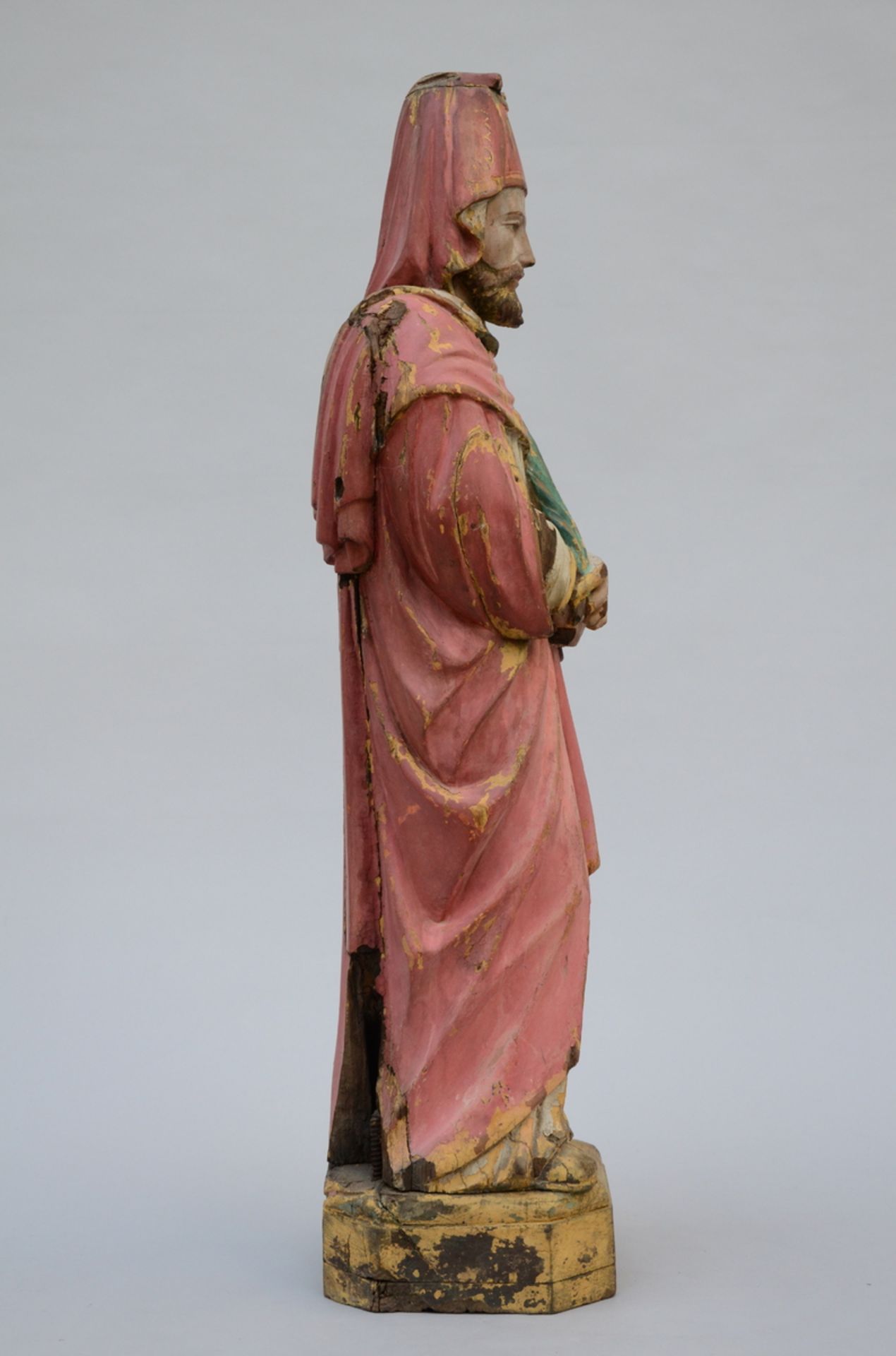 Polychrome statue in wood 'St. John from Britto', Goa (h87cm) (*) - Image 2 of 4