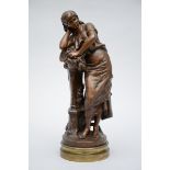 Moreau Mathurin: statue in bronze 'shepherdess' (h55cm)