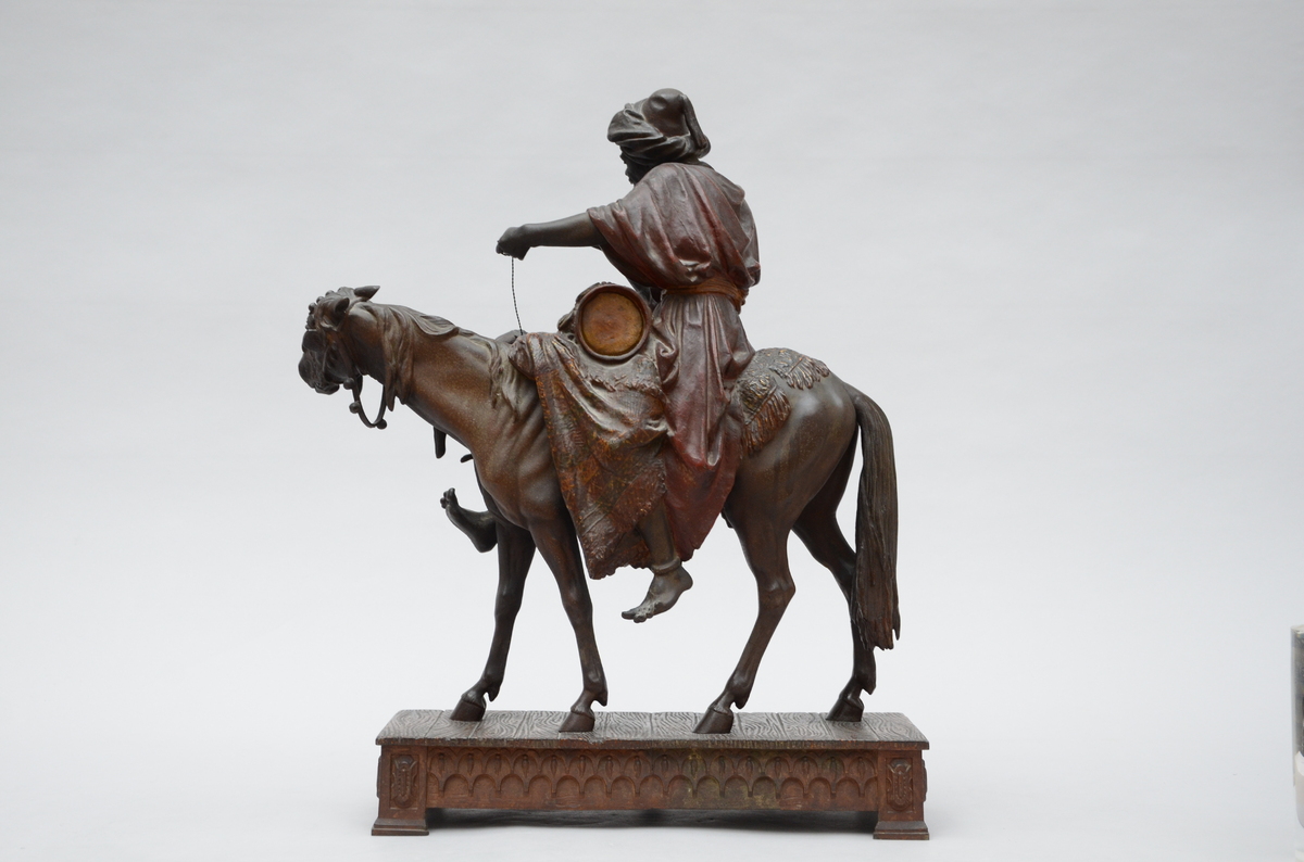 Waagen: sculpture in zamack 'Oriental musician on a horse' (64x46x16cm) (*) - Image 3 of 6