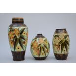 3 Art Deco vases, Boch Keramis, D1847 (h25-42cm) (*)