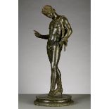 Sabatino (Napoli 1884): bronze sculpture 'Narcissus' (63x28x25cm)