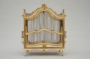 Louis XV style bird cage in patinated wood (65x56x35cm)