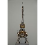 A large bronze mantel clock 'Eiffel Tower' (110x35cm)