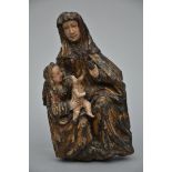 Saint Anne Trinitarian in carved wood (h33cm) (*)