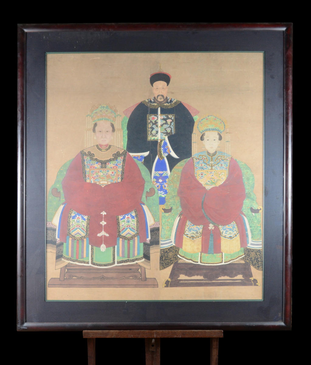 Chinese ancestor portrait 19th century (109x96cm) - Bild 2 aus 4