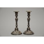 A pair of Louis XV silver candlesticks 18th century (h26cm)