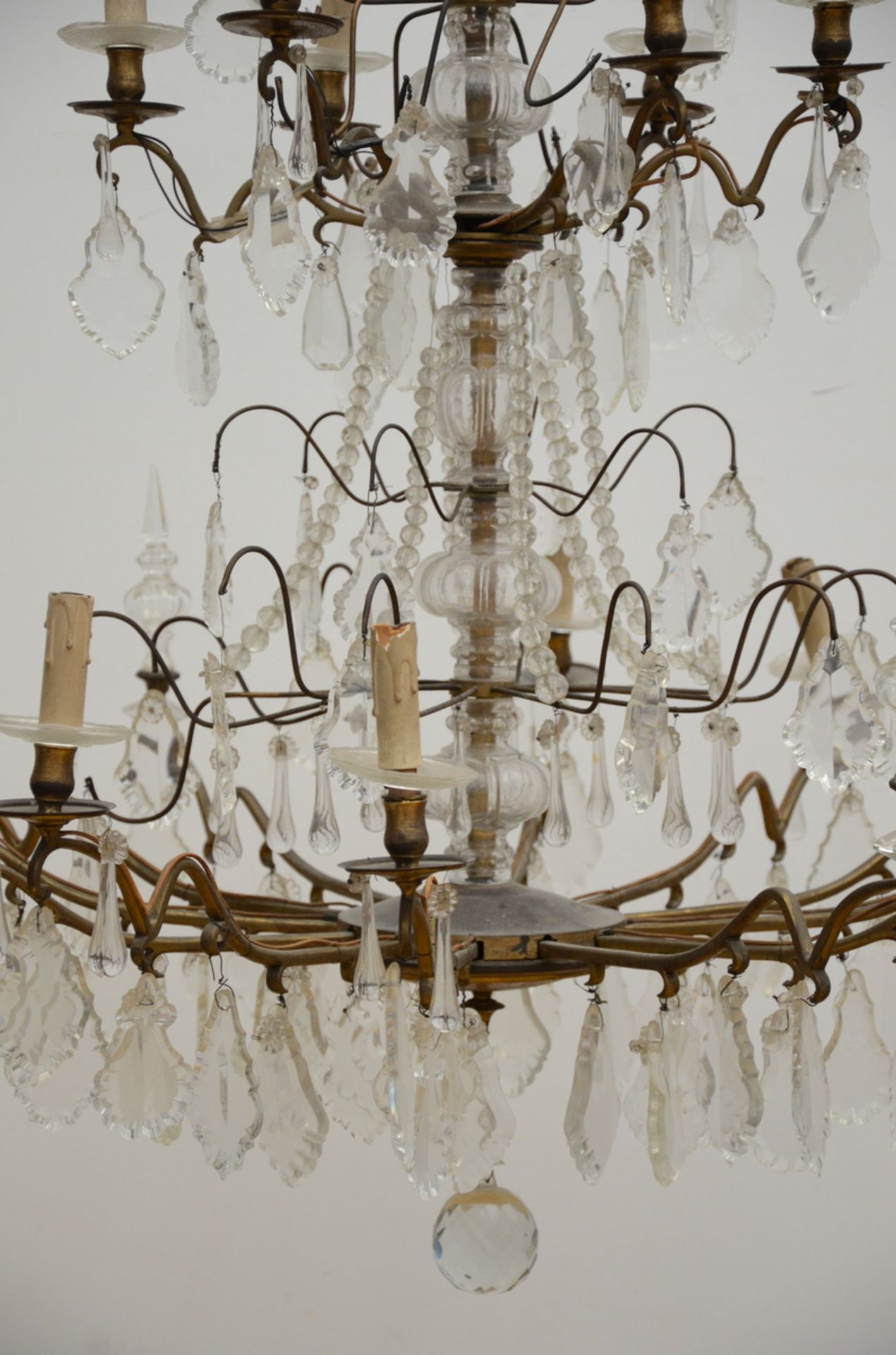 Large chandelier with crystal plaques (H122xdia106)