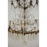 Large chandelier with crystal plaques (H122xdia106)