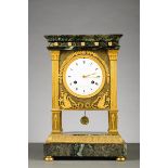Empire clock in gilt bronze and marble by Cachard à Paris (39x24x13cm)
