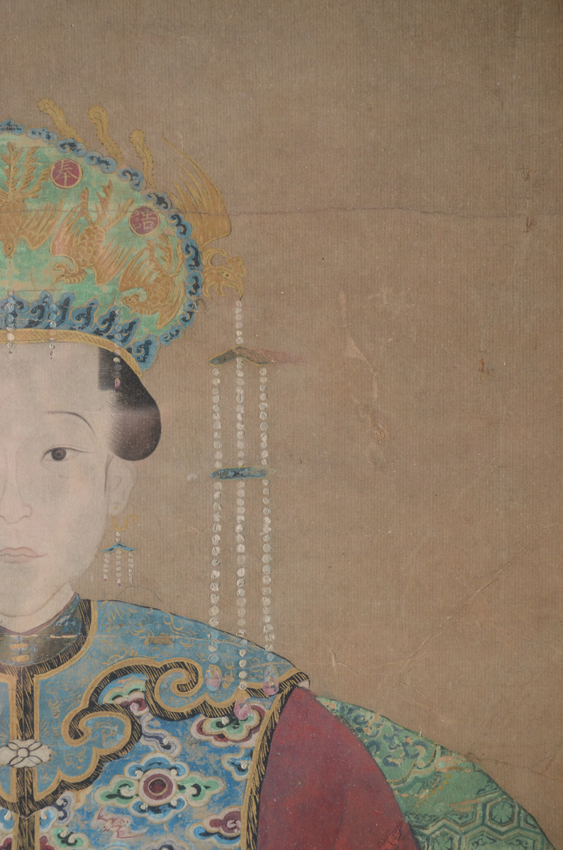 Chinese ancestor portrait 19th century (109x96cm) - Bild 3 aus 4