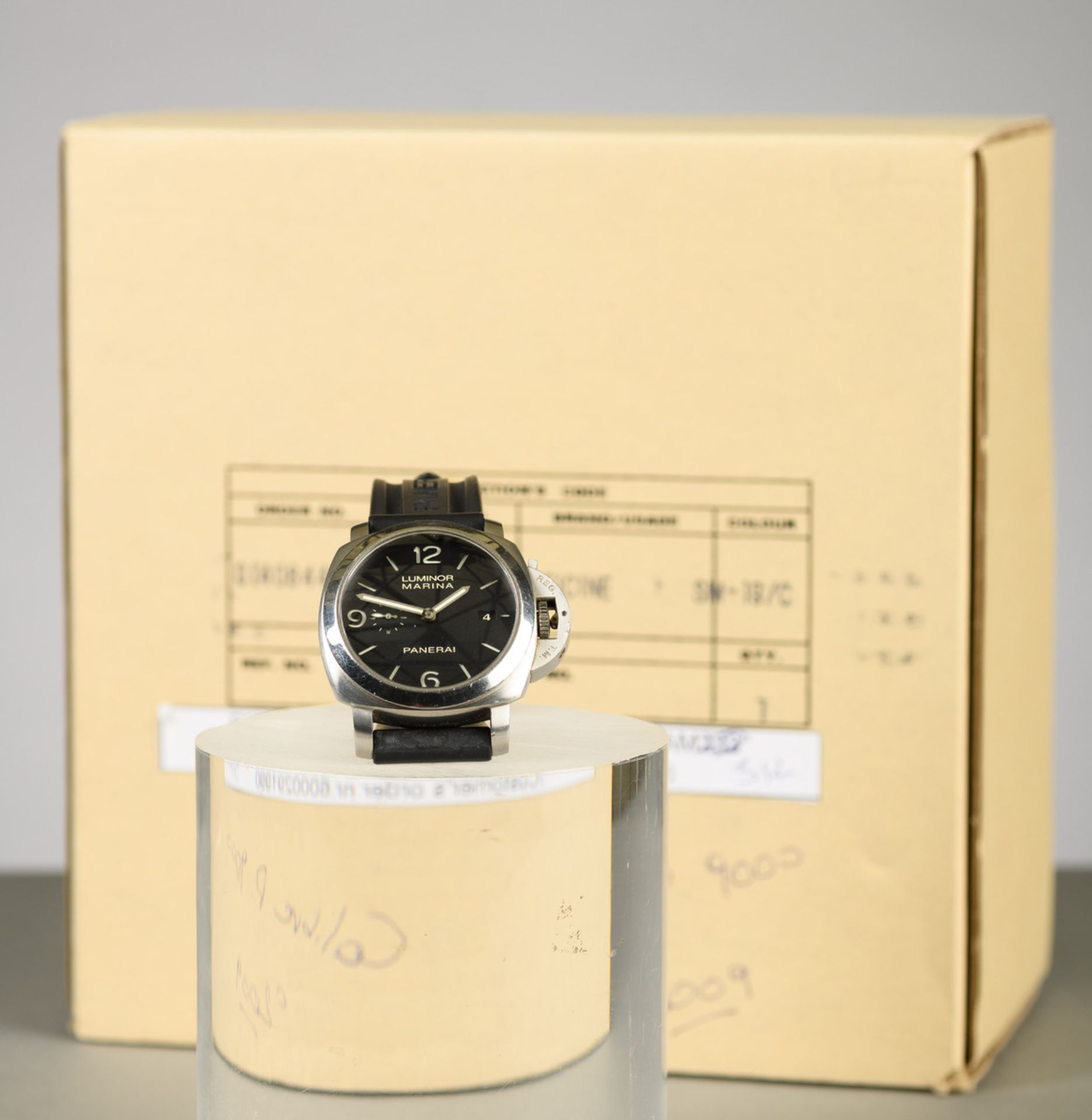 A steel automatic men's watch by Paneria 'Luminor Marina' 2009 (dia 45mm)