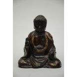 Japanese bronze Buddha in champlevé (24x20x14cm)