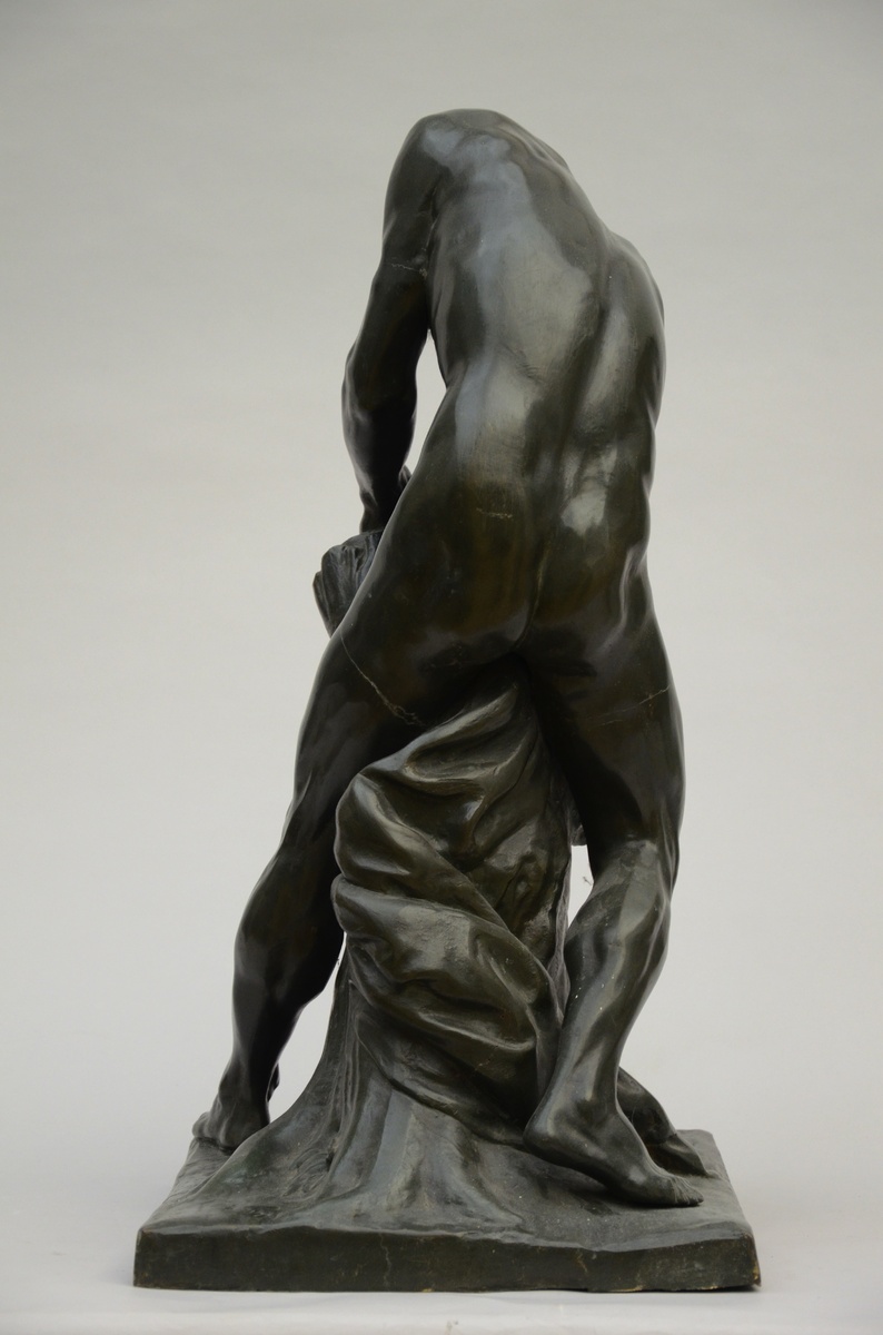 E. Dumont: large bronze sculpture 'Milo of Croton' (h77cm) (*) - Bild 4 aus 8