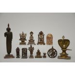 Lot: 12 statues from India and Sri Lanka (from h3 to 24cm)