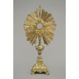 A Neo Baroque monstrance in gilt silver by Dejean (h64.5cm)