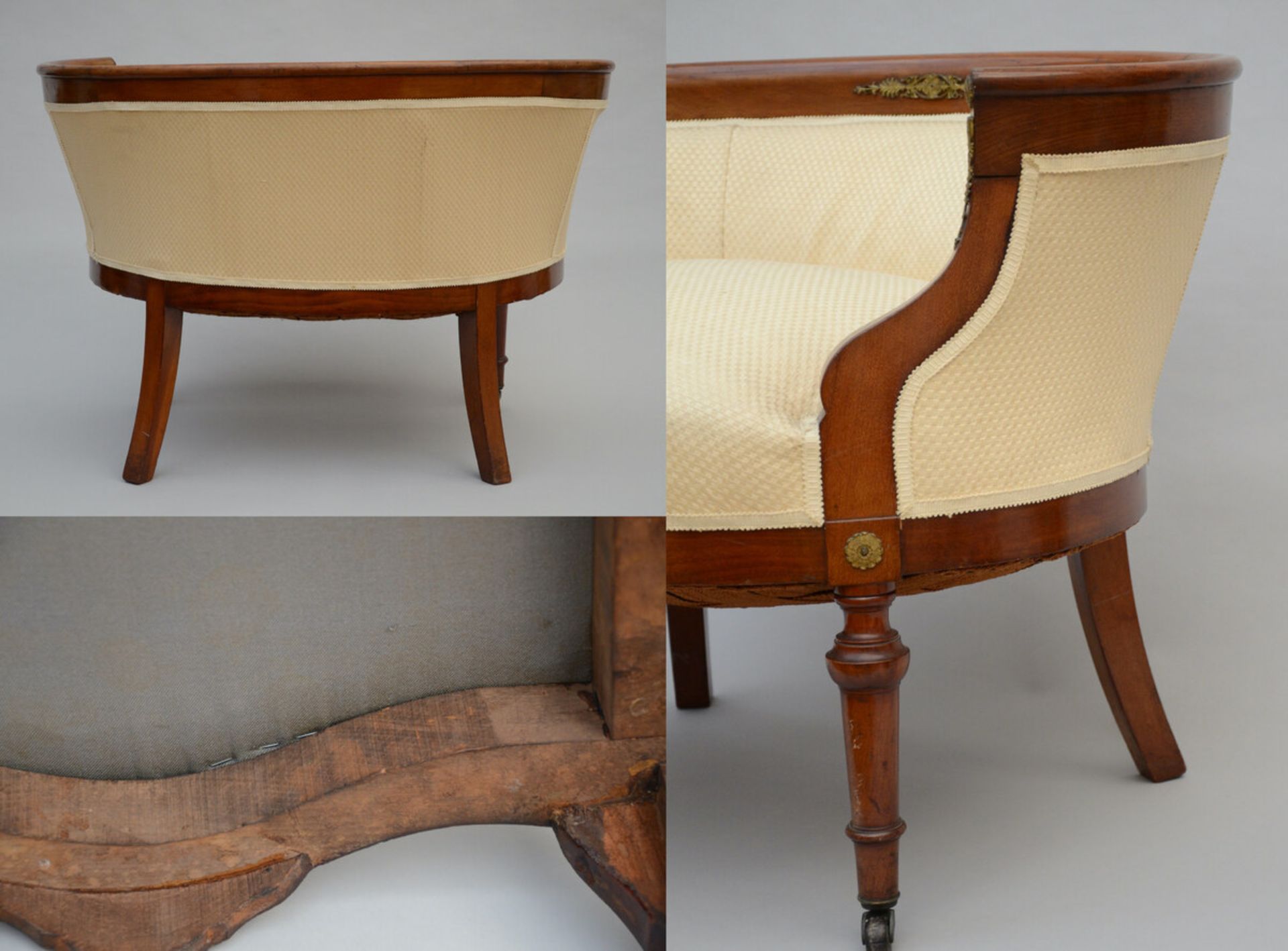 2 Dutch chairs with marquetry (111x51x41cm) Empire style seat (65x90x64cm) - Bild 3 aus 3