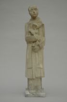 Jozef Cantré: plaster sculpture 'Ecce Homo / Renaat De Rudder' (h84x18.5x18cm) (*)