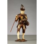 German beggar in wood and bone 18th - 19th century (h 28cm) (*)