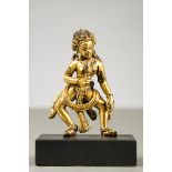 Gilded bronze sculpture 'Dakini' Nepal 14th - 15th century (h8cm)