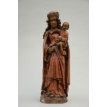 An oak statue 'Madonna and Child' (h84cm) (*)