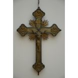 Metal procession cross with Christ and Madonna (57x37) (*)