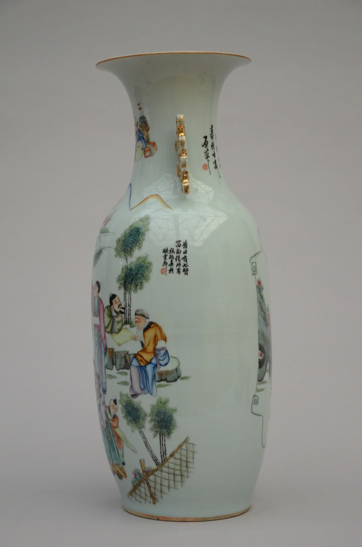 Chinese porcelain vase with double decoration 'sages with scroll' (h58cm) (*) - Bild 3 aus 6