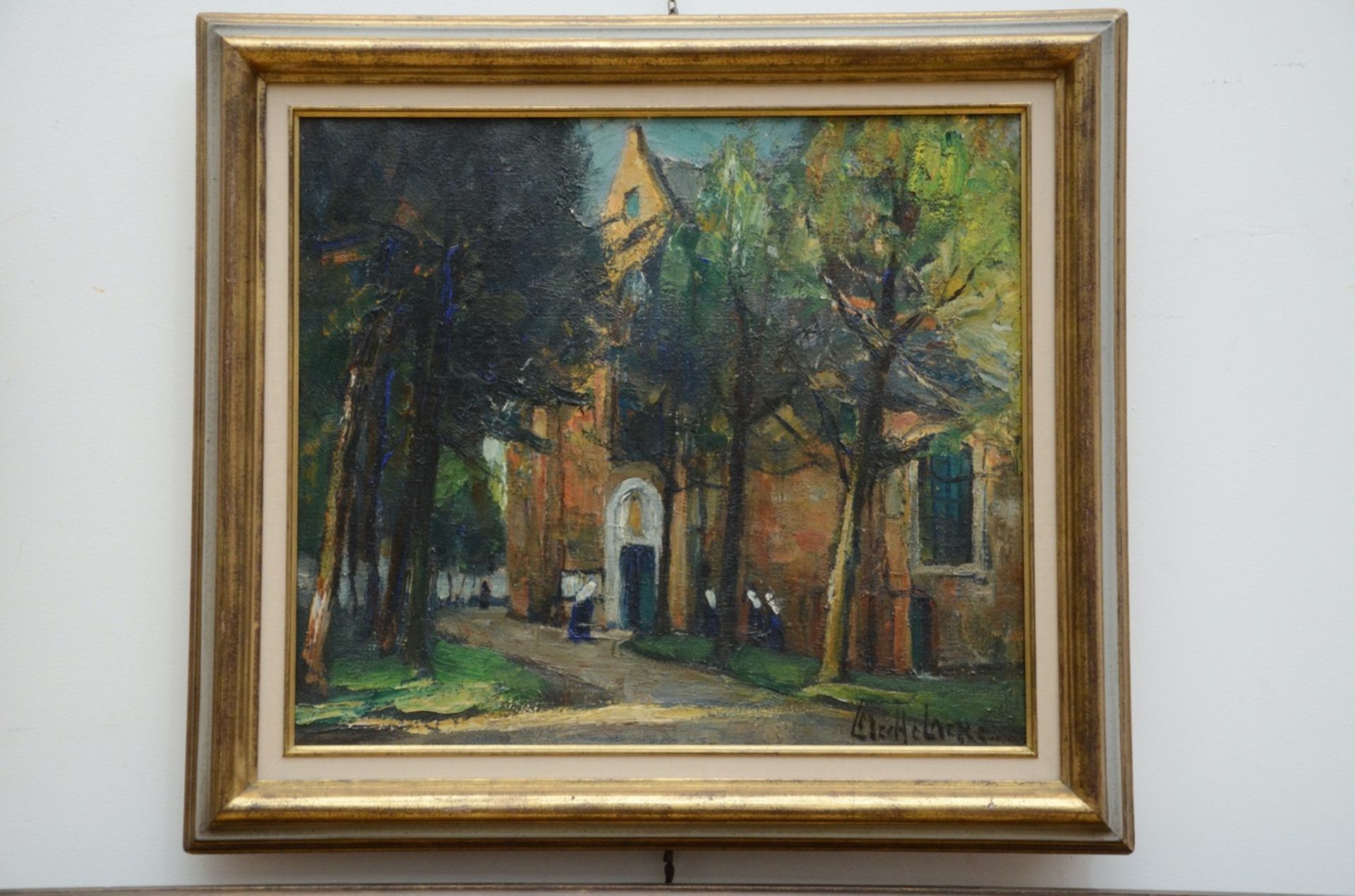 L. Mechelaere: 3 paintings (o/c) 'views of Bruges' (42x48)( 65x80) (100x80cm) - Image 3 of 4