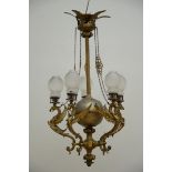A bronze chandelier with five griffins 19th century (h110 dia56)
