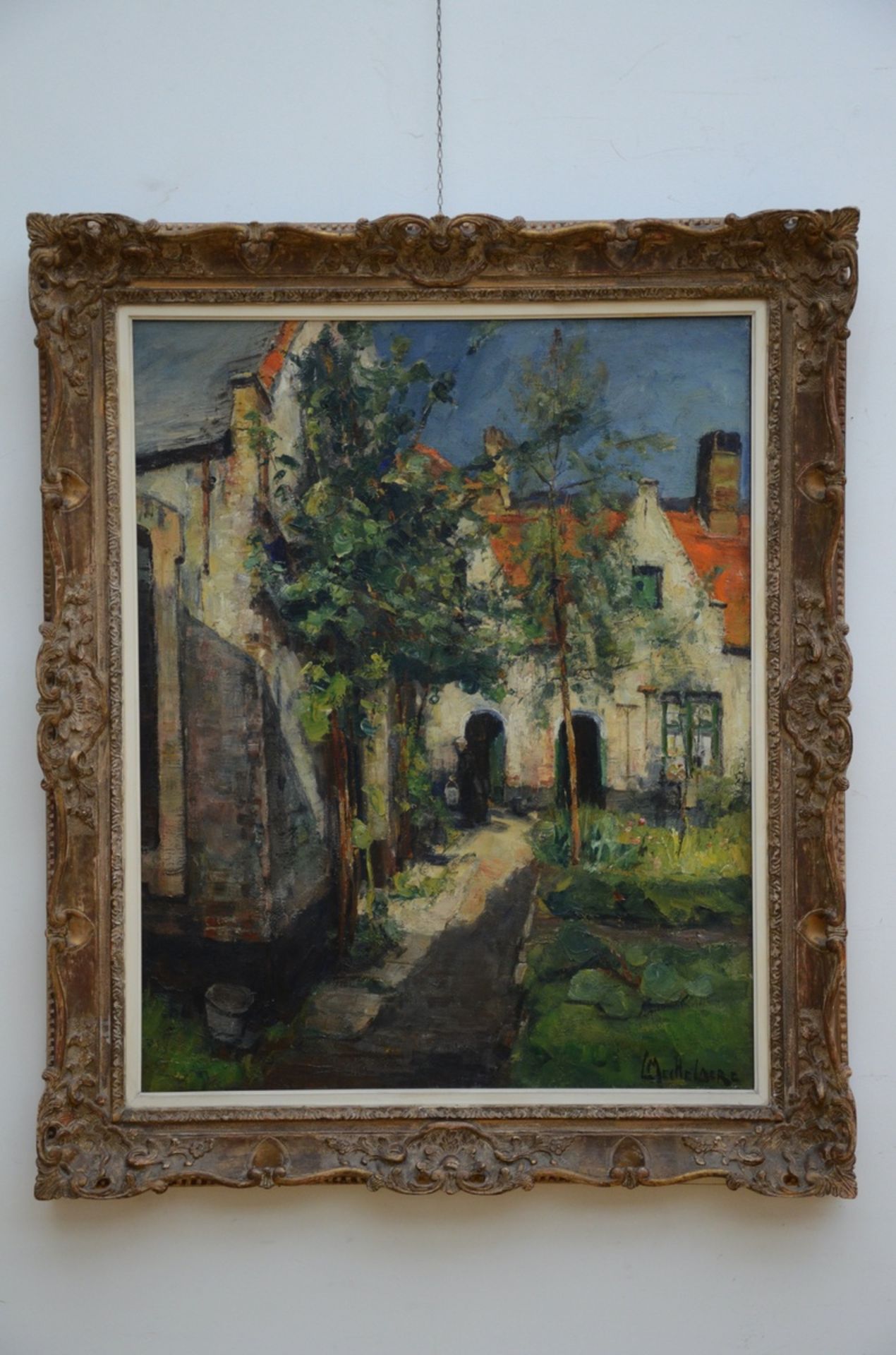 L. Mechelaere: 3 paintings (o/c) 'views of Bruges' (42x48)( 65x80) (100x80cm) - Image 2 of 4