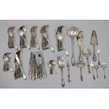 A silver cutlery set for 12 persons Delheid (*)