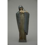 L. Heuvelmans: bronze sculpture 'Madonna with child' (h29.5cm)