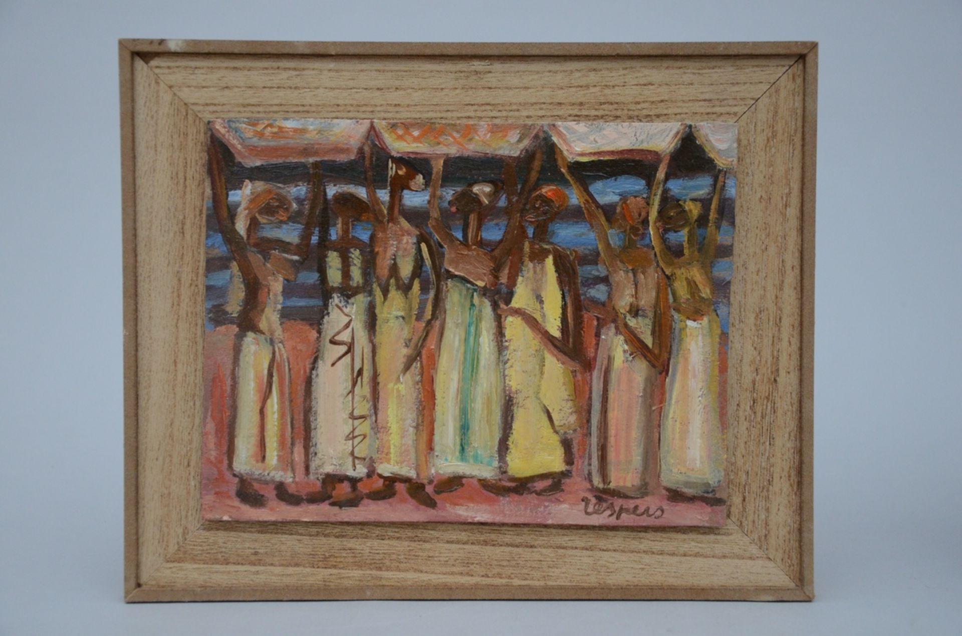 F. Jespers: painting (o/p) two African works (15.5x20cm)(9x14.5cm) - Image 2 of 3