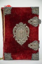 Bible with silver decoration and engraved plaque (35x24cm) (*)