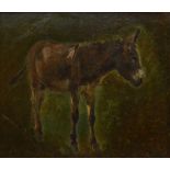Xavier De Cock: painting (o/p) 'donkey' (18x20.5cm)
