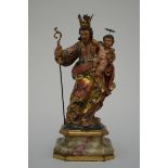 A polychrome wooden statue 'Joseph with Child' (h36cm) (*)