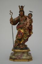 A polychrome wooden statue 'Joseph with Child' (h36cm) (*)