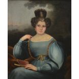 Anonymous: painting (o/c) 'portrait of a lady' Biedermeyer (98x80cm) (*)